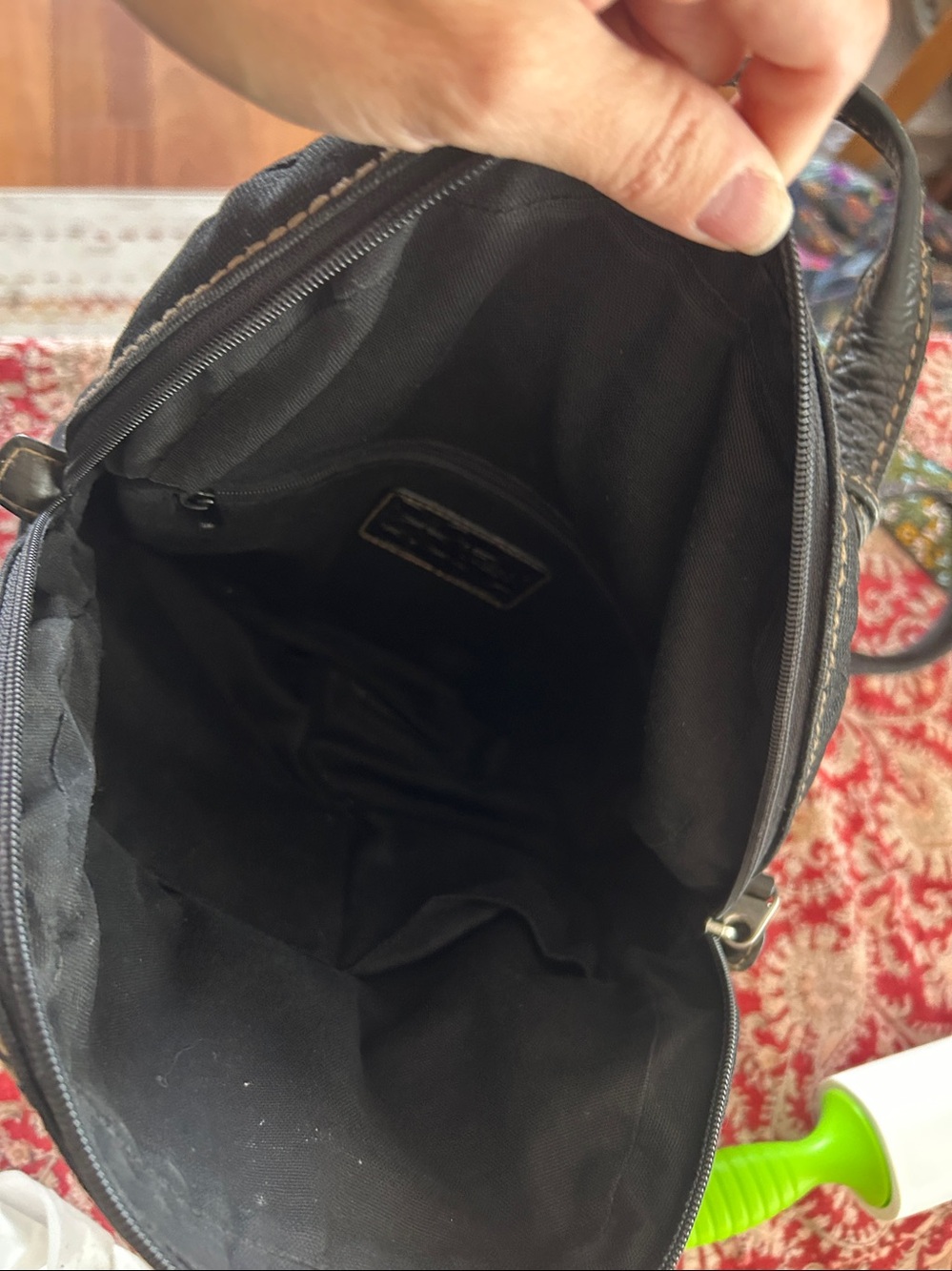 Vintage Fossil Leather & Canvas Mini Backpack - Picture 5 of 7